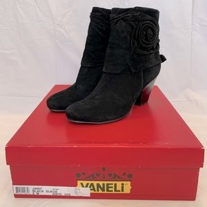 Vaneli Black Suede Booties size 8